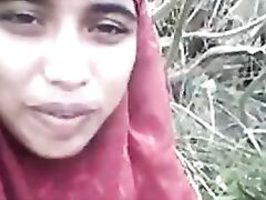 indian Bangla muslim Hijab sweet in forest